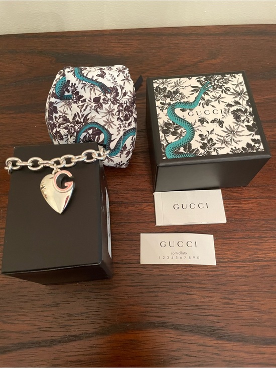 Gucci Jewelry - Gucci Sterling Silver Heart Charm Bracelet
